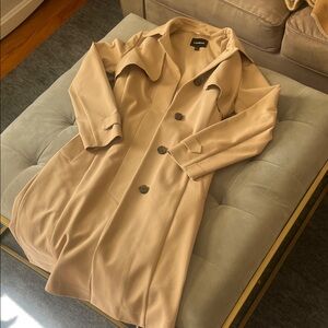 Express stunning pleated back Trench Coat